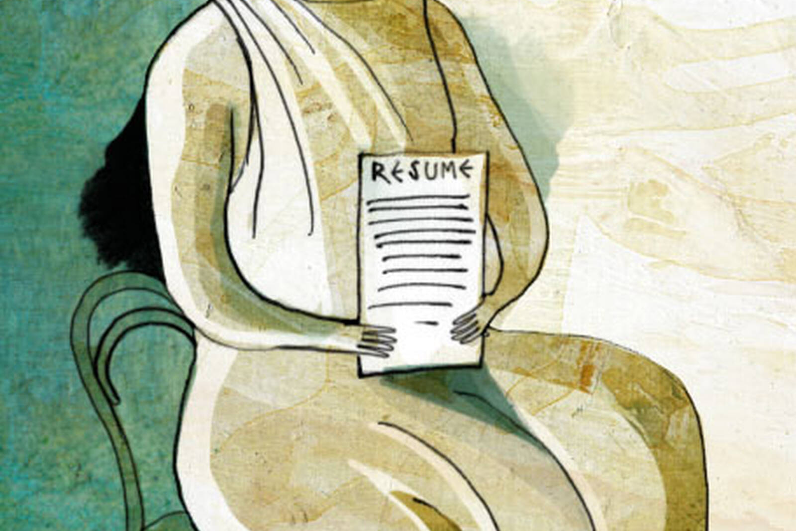 A woman with high pedigree prepares for an interview.